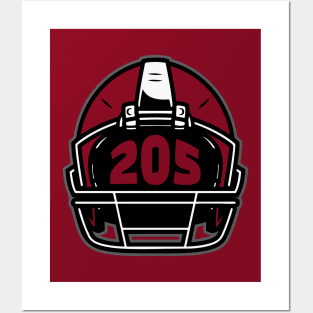 Retro Football Helmet 205 Area Code Tuscaloosa Alabama Football Posters and Art